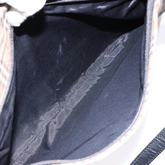 Burberrys Nova Check Tote Bag Canvas Leather Beige Gold Auth gh641