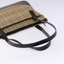 Burberrys Nova Check Tote Bag Canvas Leather Beige Gold Auth gh641-7