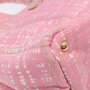 PRADA Canapa MM Hand Bag Canvas Pink Gold Auth gh649-14