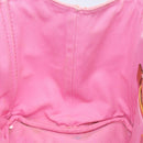 PRADA Canapa MM Hand Bag Canvas Pink Gold Auth gh649-20