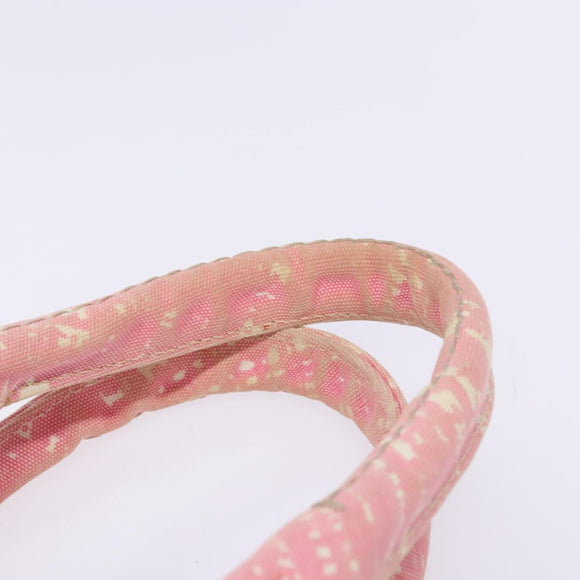 PRADA Canapa MM Hand Bag Canvas Pink Gold Auth gh649