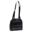 GUCCI Bamboo Shoulder Bag Patent leather Black Gold Auth gh652-1