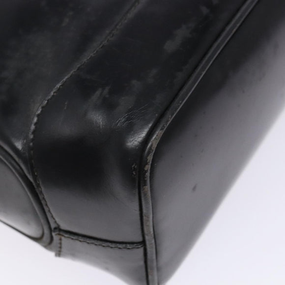 GUCCI Bamboo Shoulder Bag Patent leather Black Gold Auth gh652