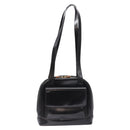 GUCCI Bamboo Shoulder Bag Patent leather Black Gold Auth gh652-13