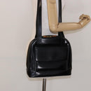 GUCCI Bamboo Shoulder Bag Patent leather Black Gold Auth gh652-24