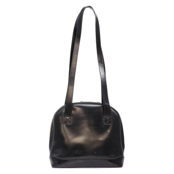 GUCCI Bamboo Shoulder Bag Patent leather Black Gold Auth gh652 - 0