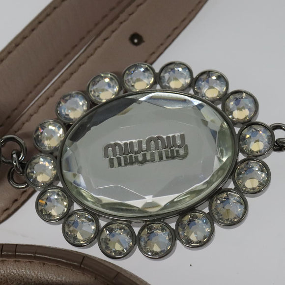 Miu Miu Matelasse Hand Bag Leather 2way Pink Silver Auth gh653