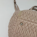 Miu Miu Matelasse Hand Bag Leather 2way Pink Silver Auth gh653-17