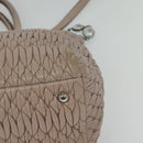 Miu Miu Matelasse Hand Bag Leather 2way Pink Silver Auth gh653-18