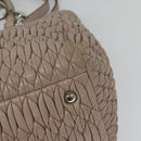 Miu Miu Matelasse Hand Bag Leather 2way Pink Silver Auth gh653-20