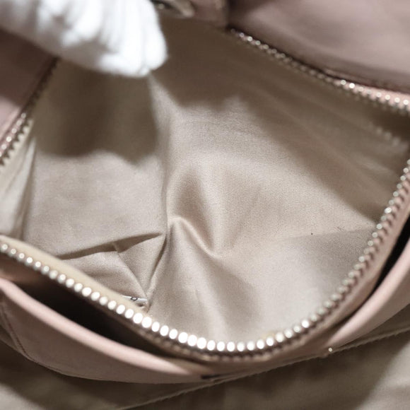 Miu Miu Matelasse Hand Bag Leather 2way Pink Silver Auth gh653