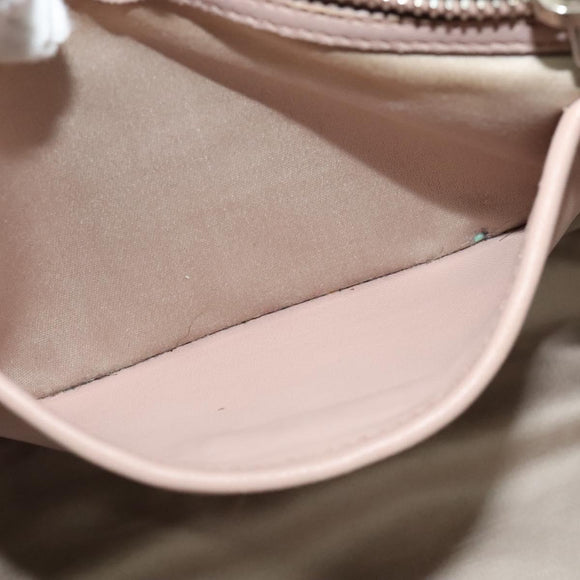 Miu Miu Matelasse Hand Bag Leather 2way Pink Silver Auth gh653