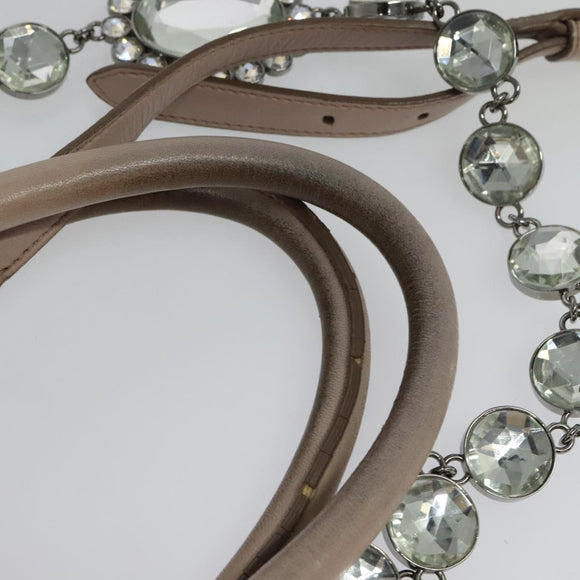 Miu Miu Matelasse Hand Bag Leather 2way Pink Silver Auth gh653