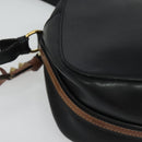 Chloe Shoulder Bag Leather Black Gold Auth gh654-11