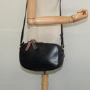 Chloe Shoulder Bag Leather Black Gold Auth gh654-23