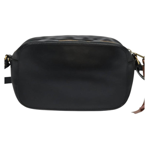 Chloe Shoulder Bag Leather Black Gold Auth gh654