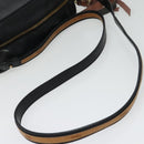 Chloe Shoulder Bag Leather Black Gold Auth gh654-7