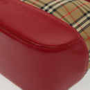 Burberrys Nova Check Shoulder Bag Canvas Leather Beige Red Auth gh659-16