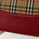 Burberrys Nova Check Shoulder Bag Canvas Leather Beige Red Auth gh659-17