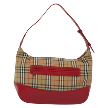 Burberrys Nova Check Shoulder Bag Canvas Leather Beige Red Auth gh659 - 0