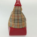 Burberrys Nova Check Shoulder Bag Canvas Leather Beige Red Auth gh659-3
