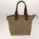 GUCCI GG Canvas Shoulder Bag 2 Set Beige Silver Auth gh661-3