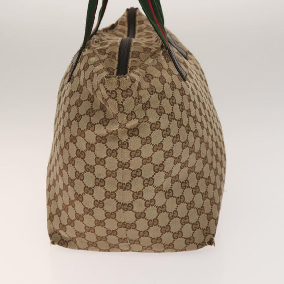 GUCCI GG Canvas Shoulder Bag 2 Set Beige Silver Auth gh661