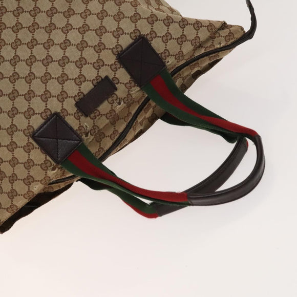 GUCCI GG Canvas Shoulder Bag 2 Set Beige Silver Auth gh661