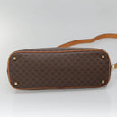 CELINE Macadam Canvas Hand Bag PVC Leather 2way Brown Gold Auth gh663-5