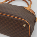 CELINE Macadam Canvas Hand Bag PVC Leather 2way Brown Gold Auth gh663-16