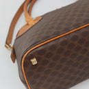 CELINE Macadam Canvas Hand Bag PVC Leather 2way Brown Gold Auth gh663-17