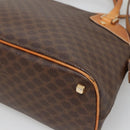 CELINE Macadam Canvas Hand Bag PVC Leather 2way Brown Gold Auth gh663-18