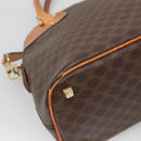 CELINE Macadam Canvas Hand Bag PVC Leather 2way Brown Gold Auth gh663-9