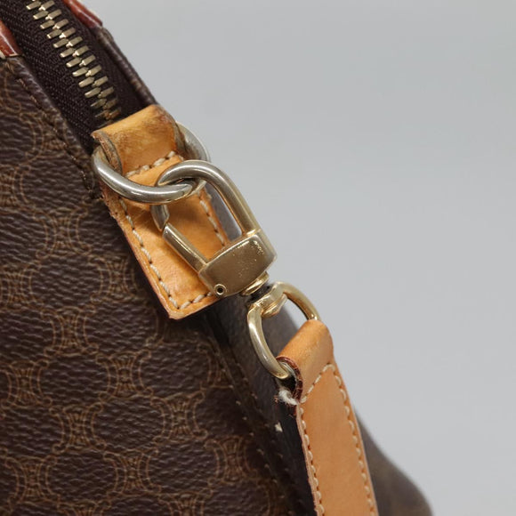 CELINE Macadam Canvas Hand Bag PVC Leather 2way Brown Gold Auth gh663