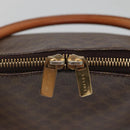 CELINE Macadam Canvas Hand Bag PVC Leather 2way Brown Gold Auth gh663-20