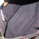 CELINE Macadam Canvas Hand Bag PVC Leather 2way Brown Gold Auth gh663-10