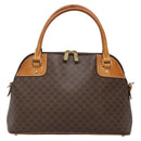 CELINE Macadam Canvas Hand Bag PVC Leather 2way Brown Gold Auth gh663-13