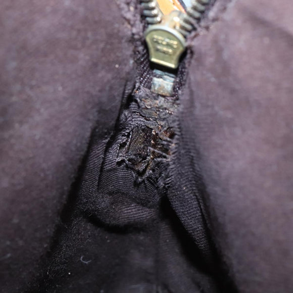 CELINE Macadam Canvas Hand Bag PVC Leather 2way Brown Gold Auth gh663