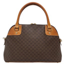 CELINE Macadam Canvas Hand Bag PVC Leather 2way Brown Gold Auth gh663-2