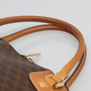 CELINE Macadam Canvas Hand Bag PVC Leather 2way Brown Gold Auth gh663-14