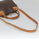 CELINE Macadam Canvas Hand Bag PVC Leather 2way Brown Gold Auth gh663-8