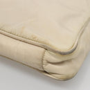 PRADA Tote Bag Nylon Beige Silver Auth gh666-10