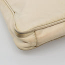 PRADA Tote Bag Nylon Beige Silver Auth gh666-11