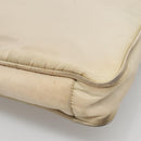 PRADA Tote Bag Nylon Beige Silver Auth gh666-12