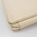 PRADA Tote Bag Nylon Beige Silver Auth gh666-13