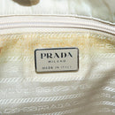PRADA Tote Bag Nylon Beige Silver Auth gh666-14