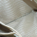 PRADA Tote Bag Nylon Beige Silver Auth gh666-20