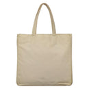 PRADA Tote Bag Nylon Beige Silver Auth gh666-3