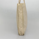 PRADA Tote Bag Nylon Beige Silver Auth gh666-4