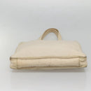 PRADA Tote Bag Nylon Beige Silver Auth gh666-9